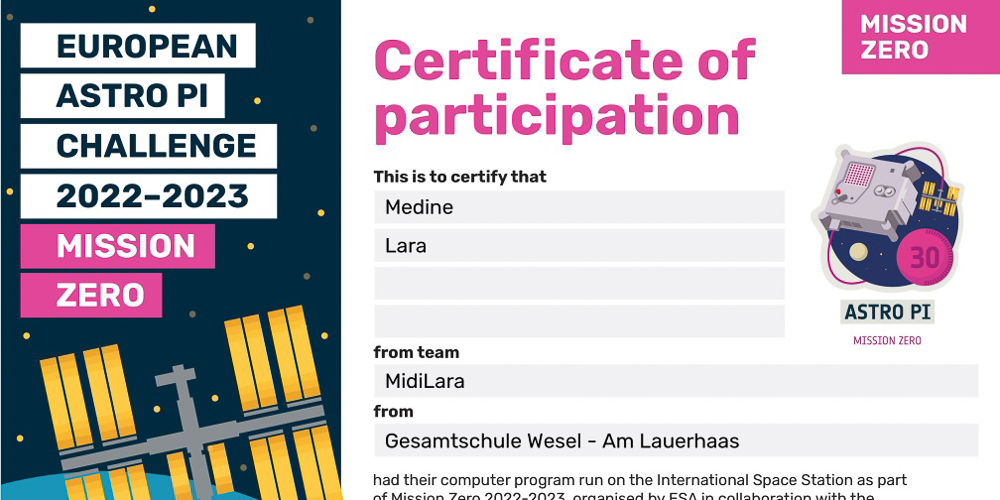 Codes vom Lauerhaas auf der ISS - Eine Kooperation mit der ESA